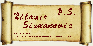 Milomir Šišmanović vizit kartica